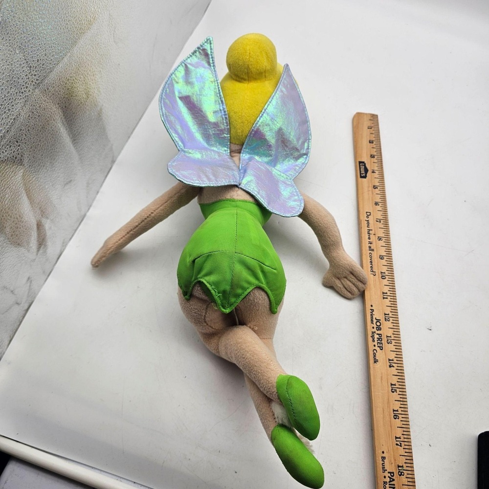 Disney Fairies Tinker Bell Plush Doll Stuffed Toy Medium Green Wings Cute - Picture 3 of 7